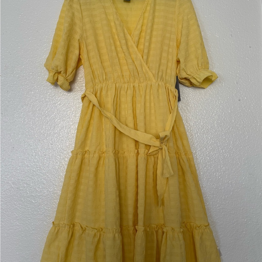 LARK + GREY Sunny Yellow Midi Dress Women’s Size L